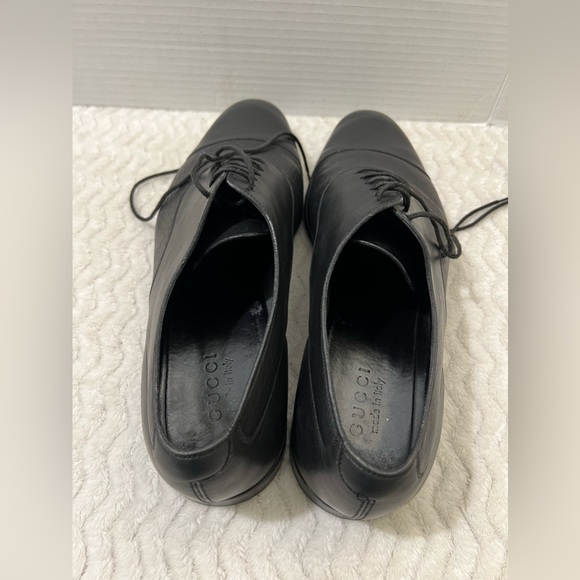 Gucci Men's Sz 11 US 12 Black Classic Leather Formal Cap Toe Slip on Oxford - Picture 15 of 16